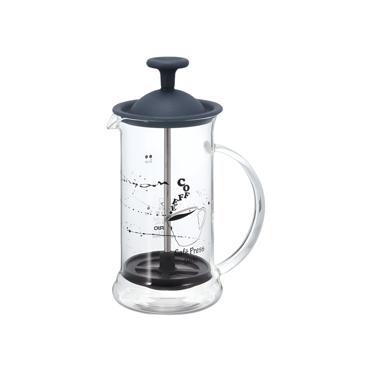 Hario Coffee Press Slim 240ml, Black — square product photo with transparent padding