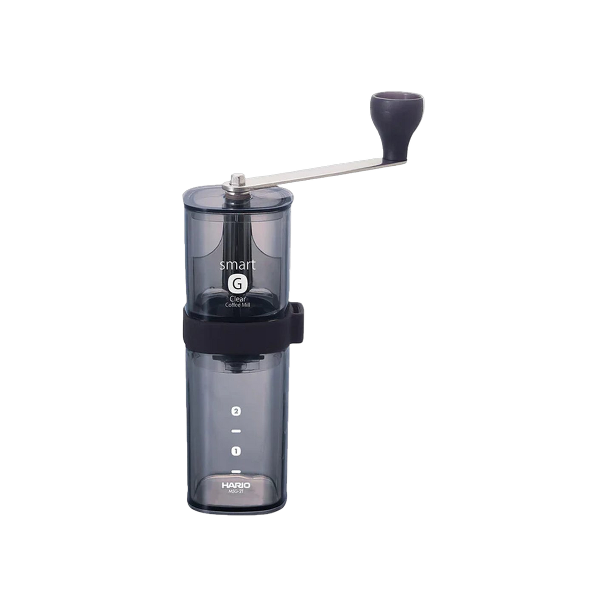 Hario Smart G Coffee Mill Black Grinder — product view on transparent background
