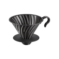Hario V60 Metal Coffee Dripper Matt Black 02 — product view on transparent background