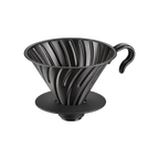 Hario V60 Metal Coffee Dripper Matt Black 02 — product view on transparent background