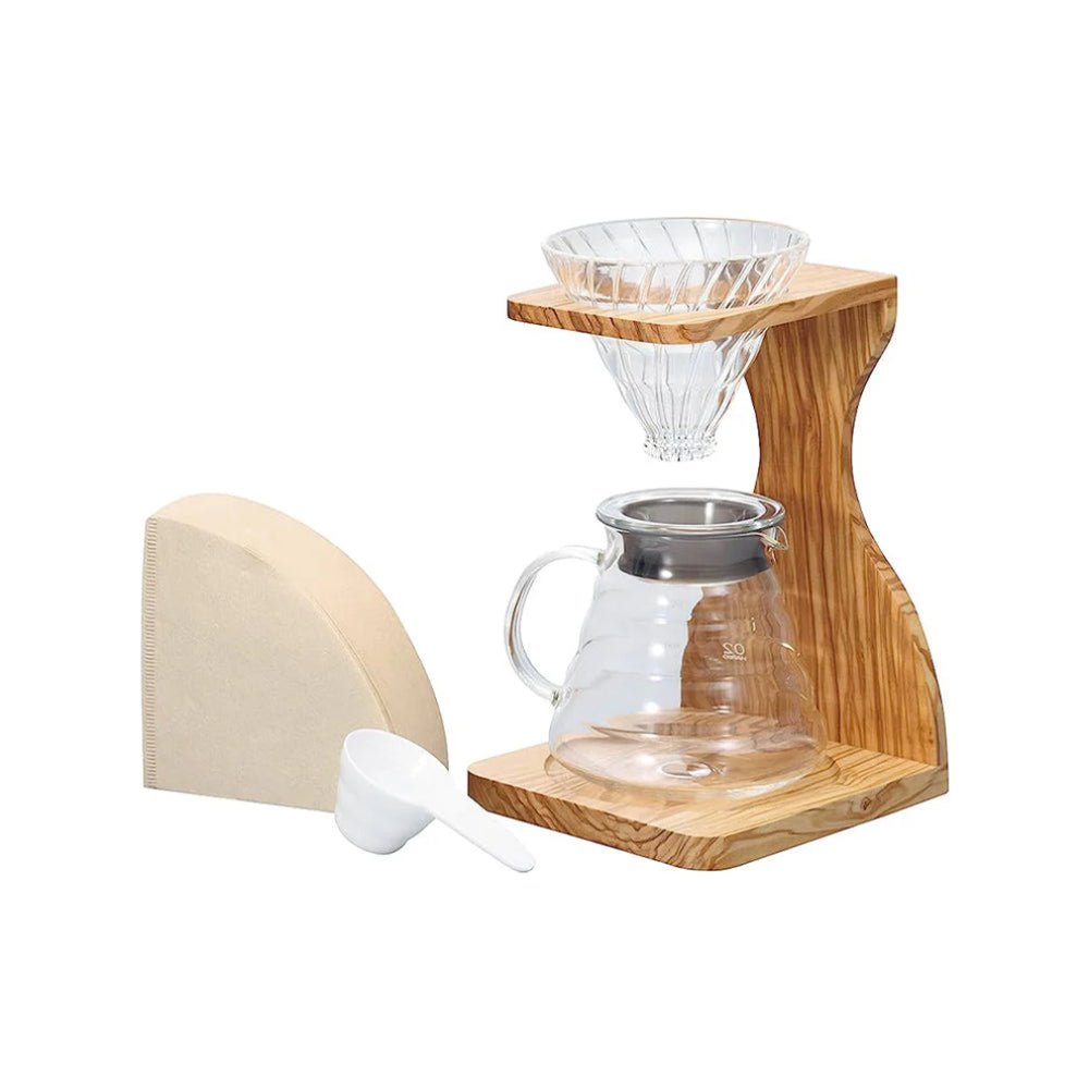 طقم حامل هاريو V60 من خشب الزيتون