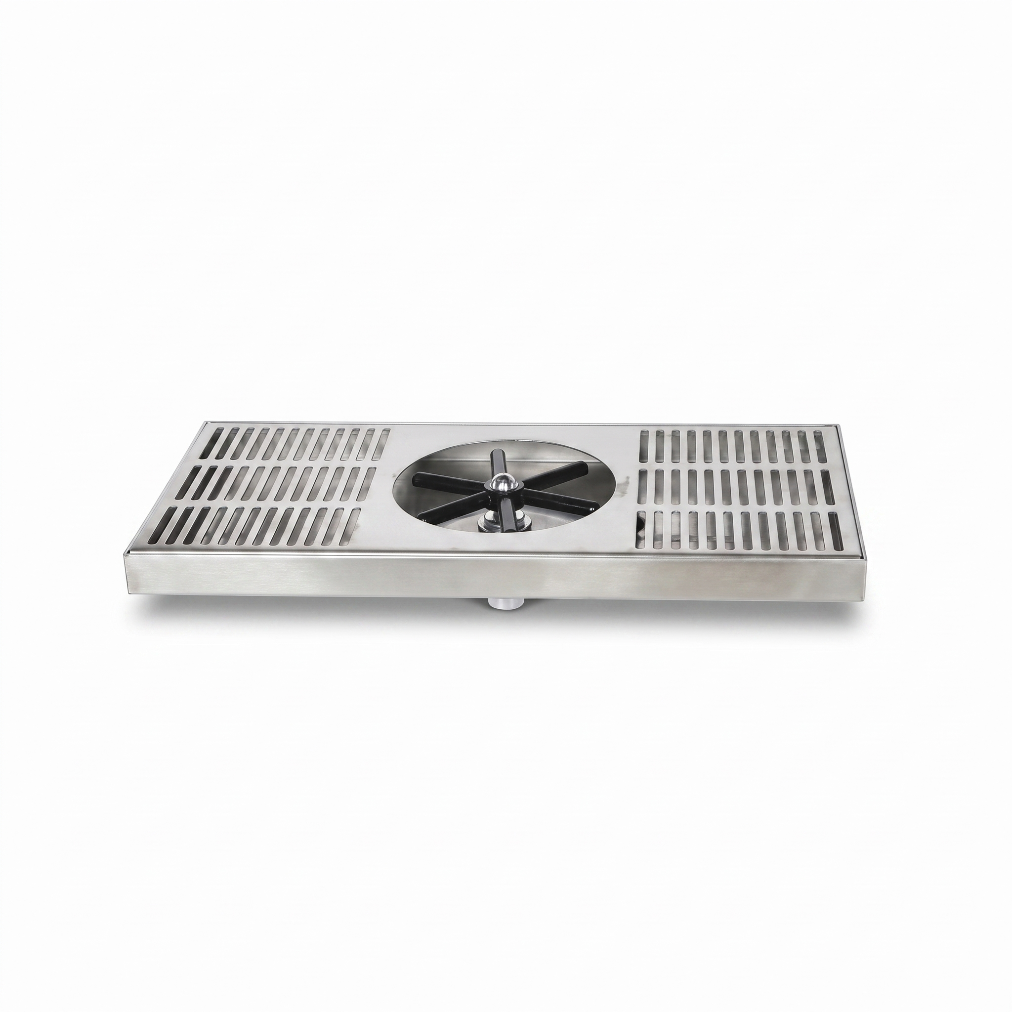 15″ x 7″ Center Spray Glass Rinser Drip Tray – Brushed Stainless – With Drain - BeanBurds Al Menhaz Default Title Accessories