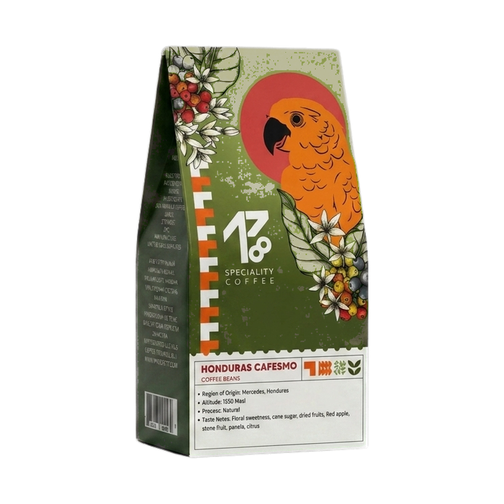 Honduras Cafesmo — upright transparent coffee hero