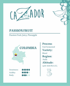 Colombia Passion Fruit Huila - BeanBurds Cazador Roaster Whole Beans / 200g Coffee Beans