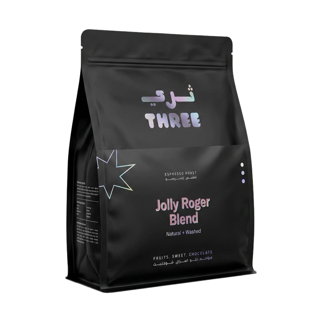 Jolly Roger Blend - Milk-focused — upright transparent coffee hero