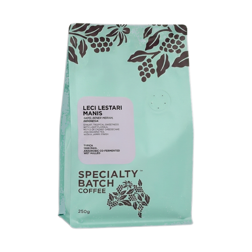 Leci Lestari Manis — upright transparent coffee hero