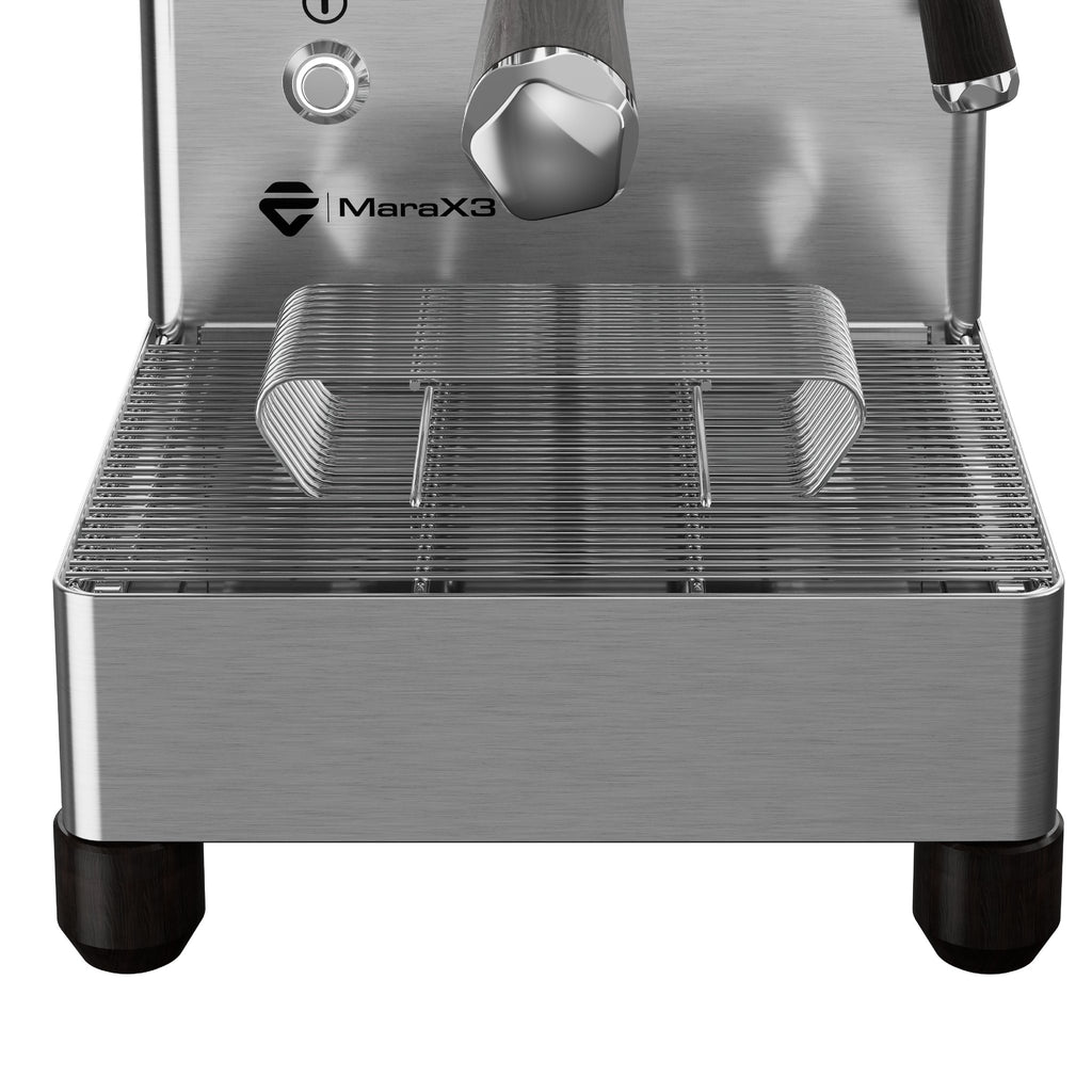 Lelit MaraX3 redesigned drip tray with wire grate