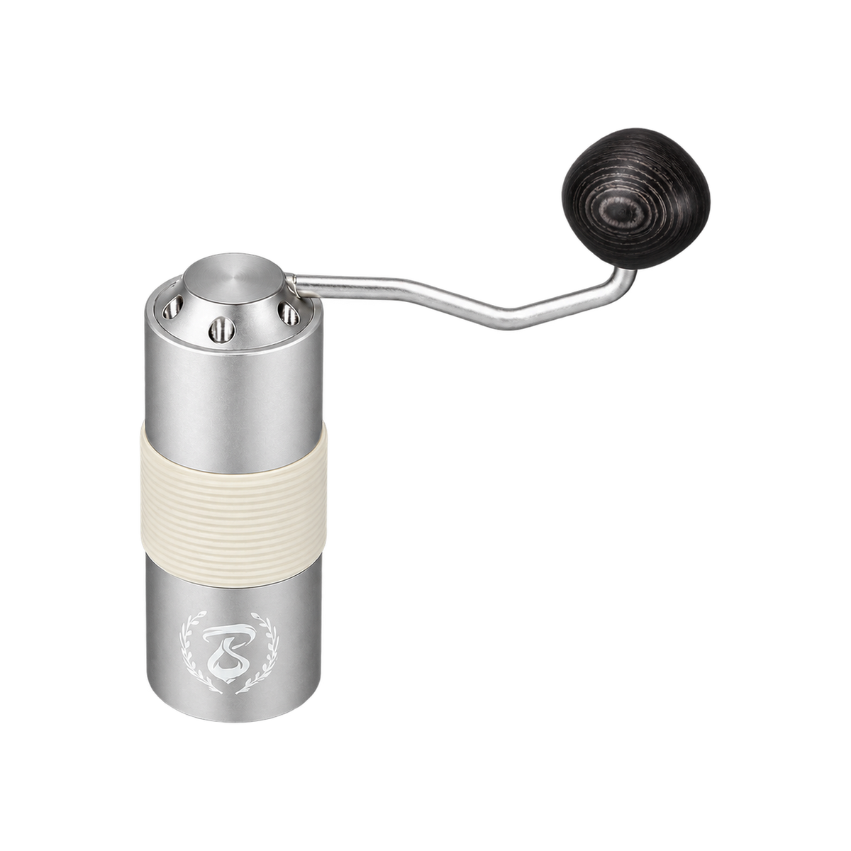 Barista Space Manual Grinder — Silver — matching product angle on transparent background
