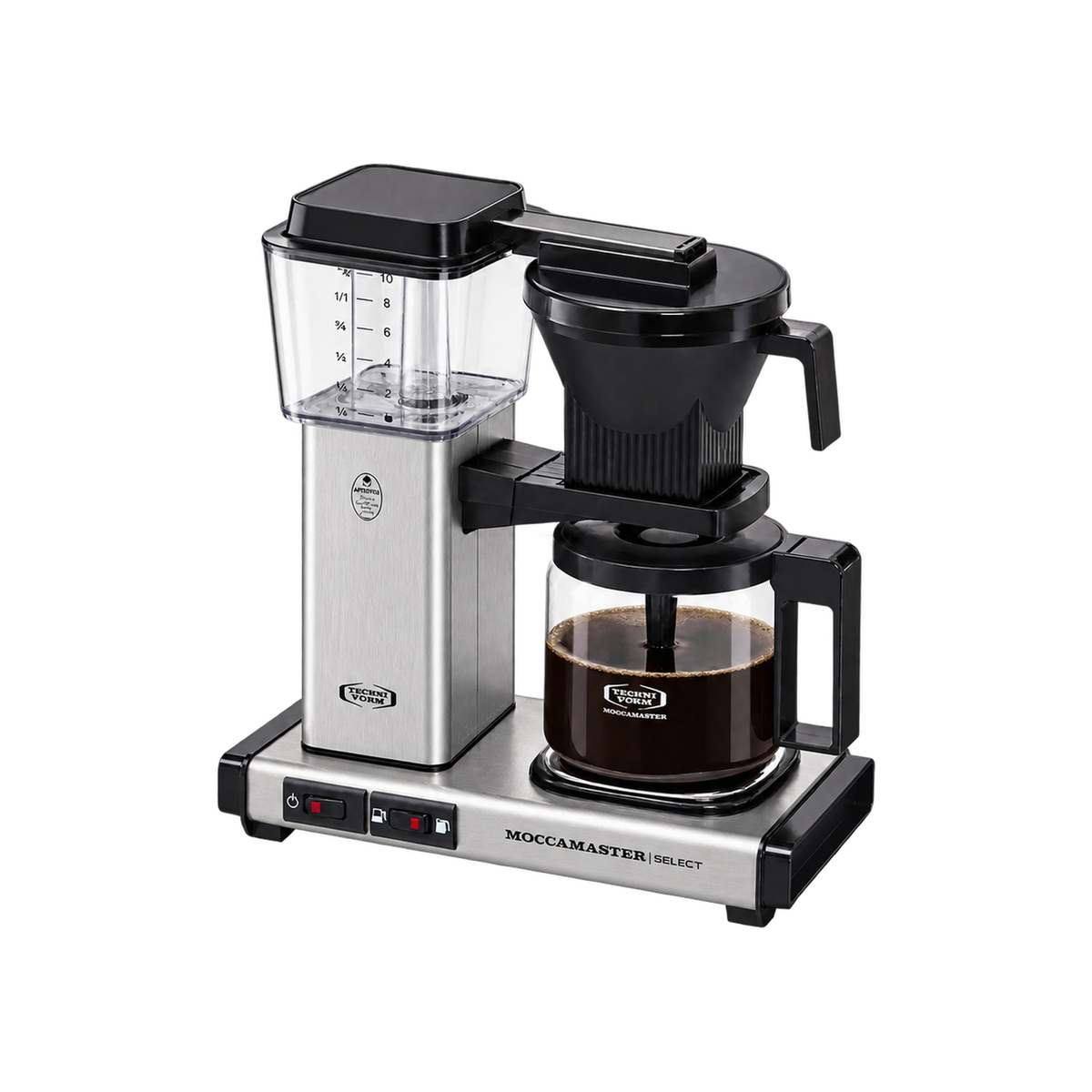 Moccamaster KBG Select Coffee Machine — Brushed — matching product angle on transparent background