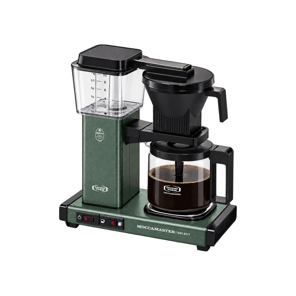 Moccamaster KBG Select Coffee Machine — Forest Green — matching product angle on transparent background