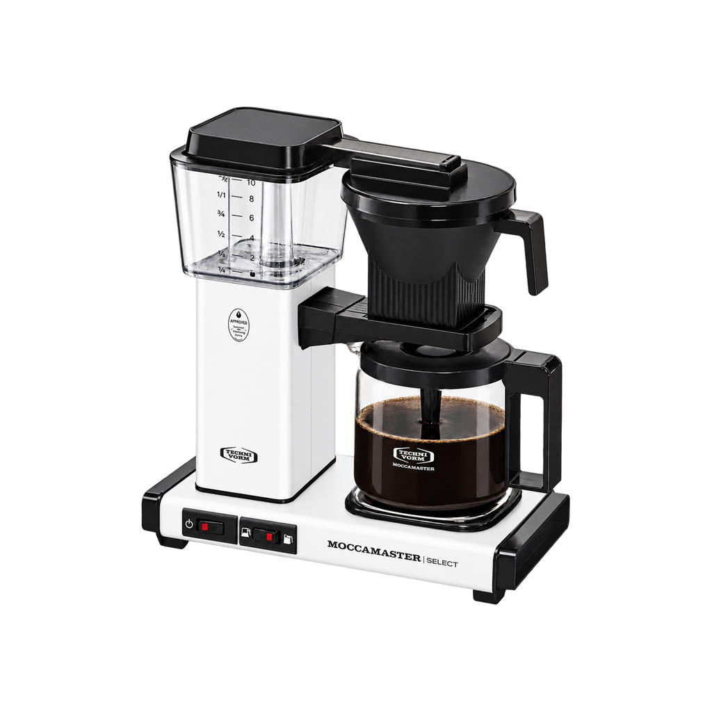 Moccamaster KBG Select Coffee Machine — Matte White matched product view, transparent background