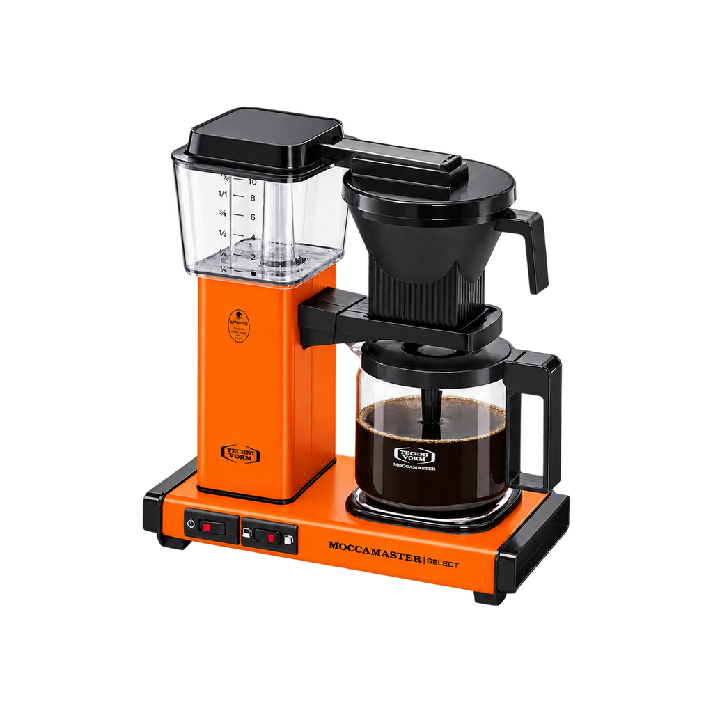 Moccamaster KBG Select Coffee Machine — Orange — matching product angle on transparent background