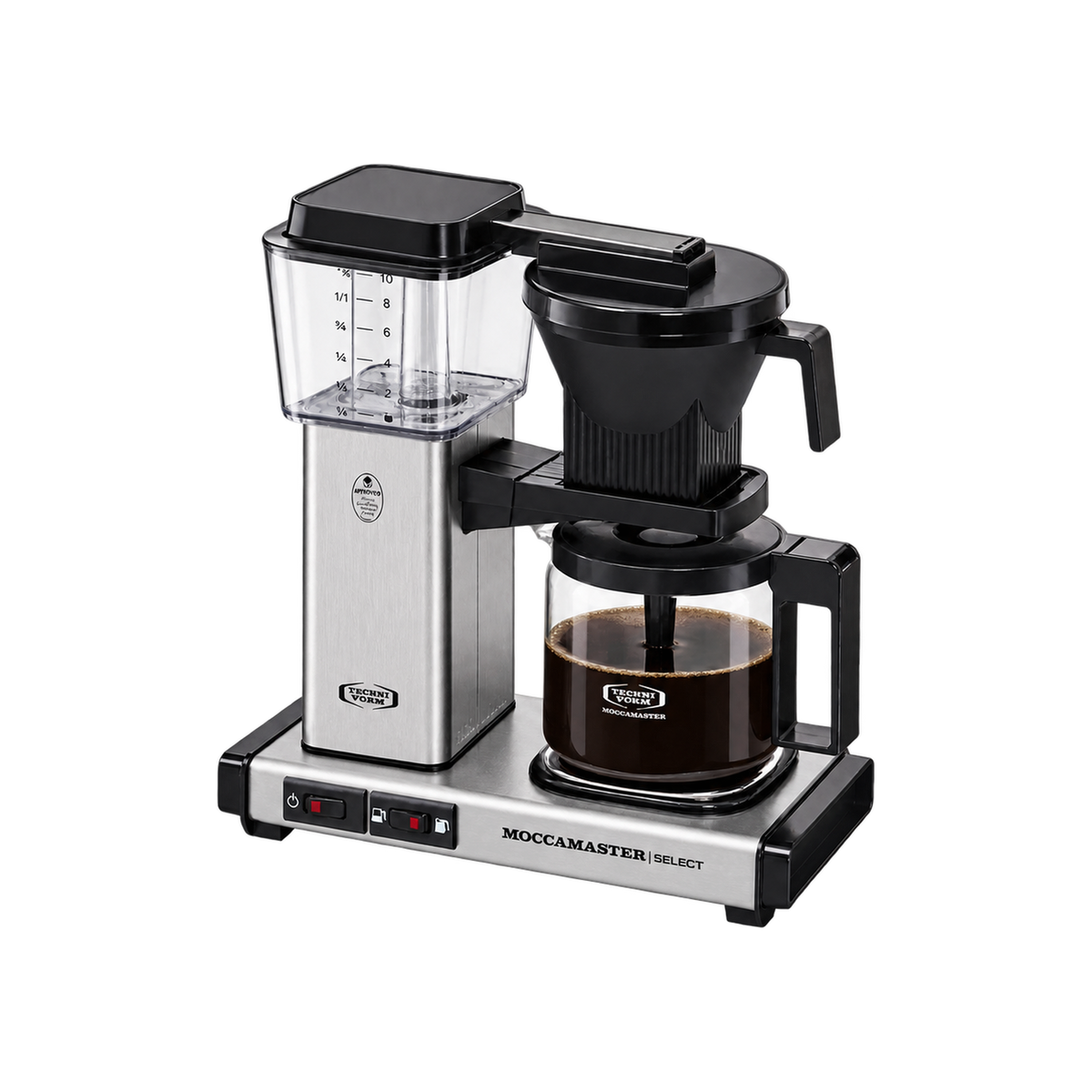 Moccamaster KBG Select Coffee Machine — Polished Silver — matching product angle on transparent background