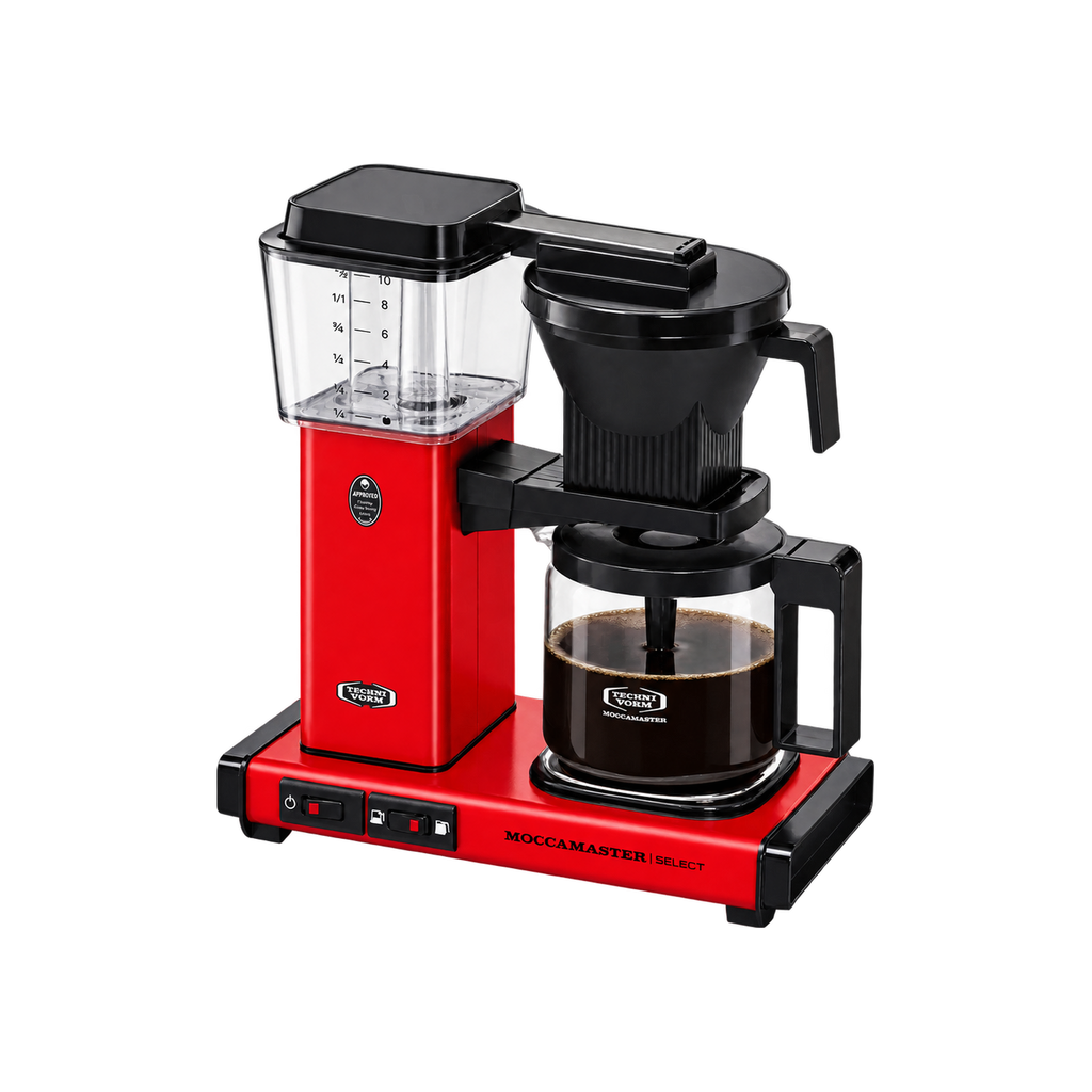 Moccamaster KBG Select Coffee Machine — Red — matching product angle on transparent background