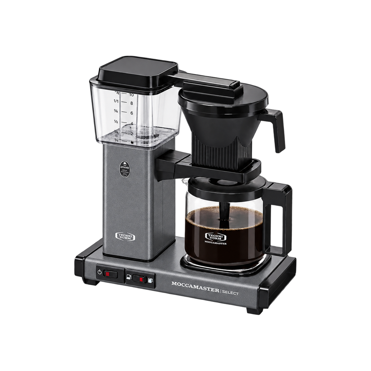 Moccamaster KBG Select Coffee Machine — Stone Grey — matching product angle on transparent background