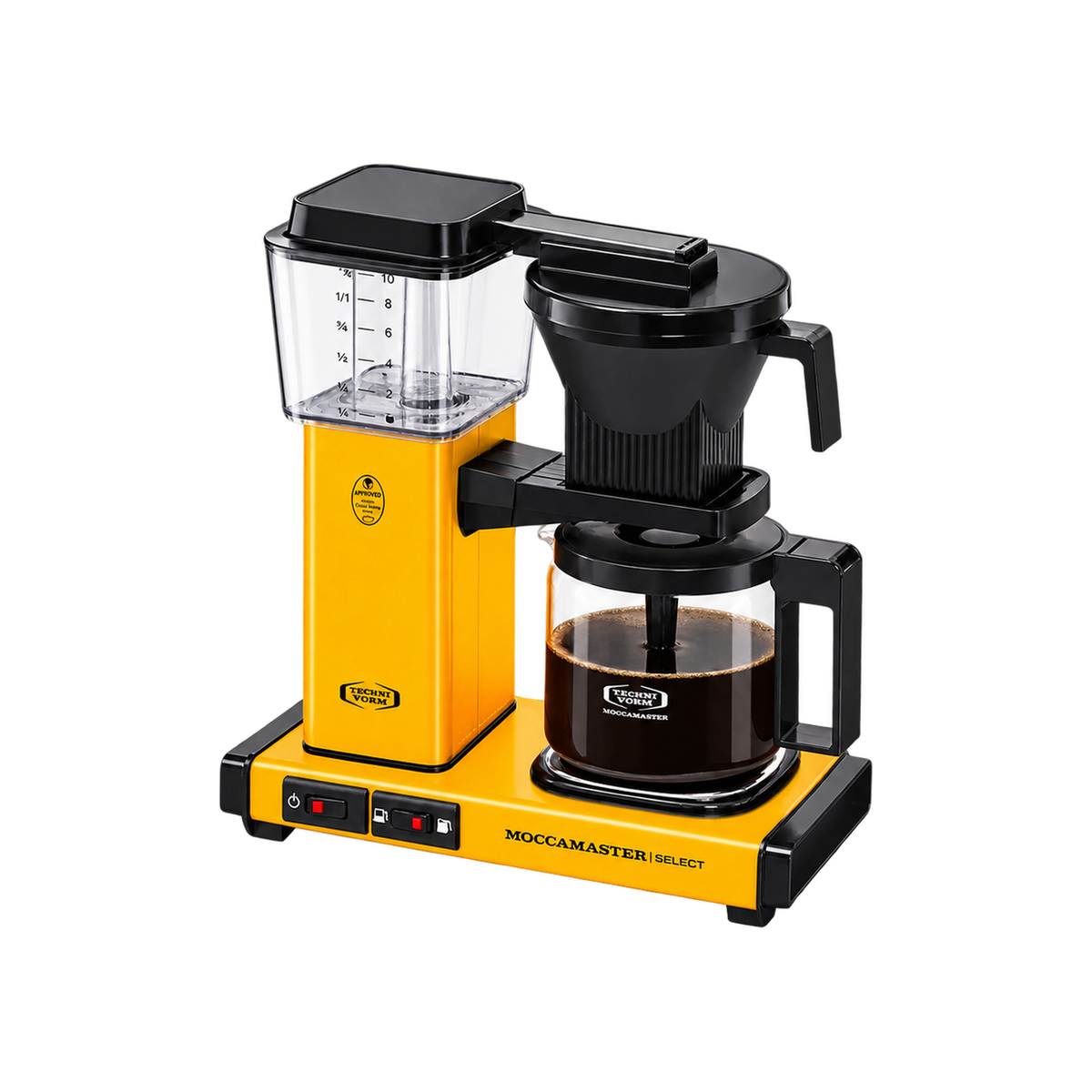 Moccamaster KBG Select Coffee Machine — Yellow Pepper — matching product angle on transparent background