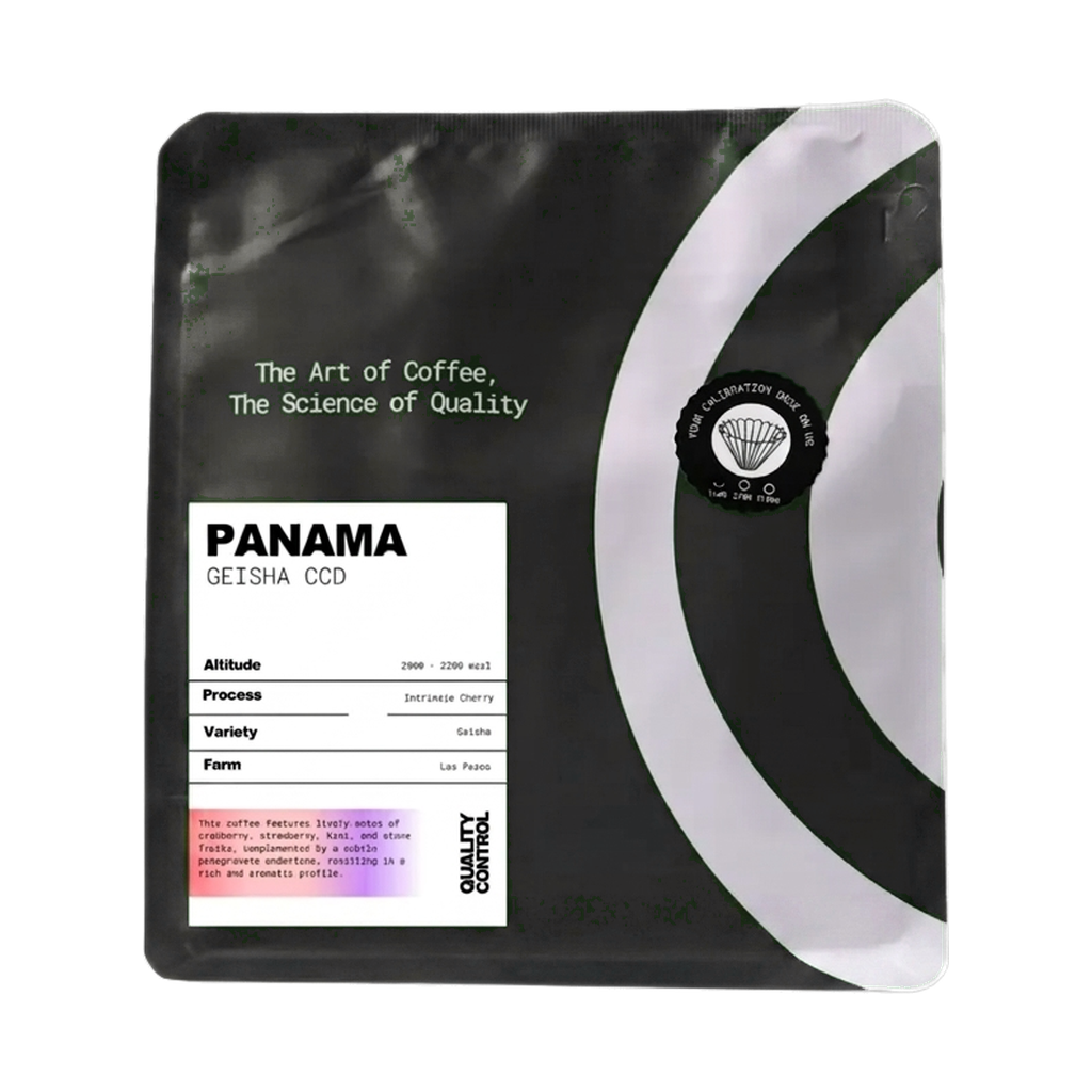 Panama CCD Geisha — upright transparent coffee hero