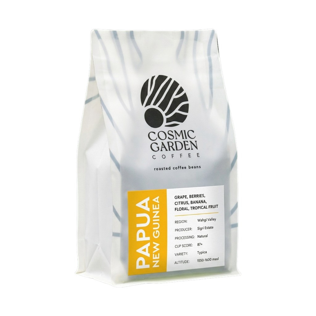 Papua New Guinea Sigri Estate — upright transparent coffee hero