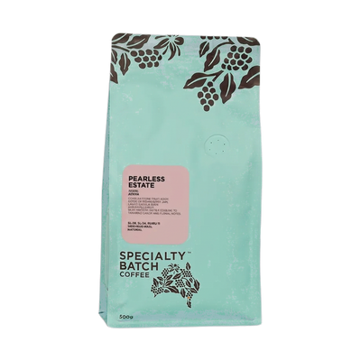 Pearlless Estate — upright transparent coffee hero