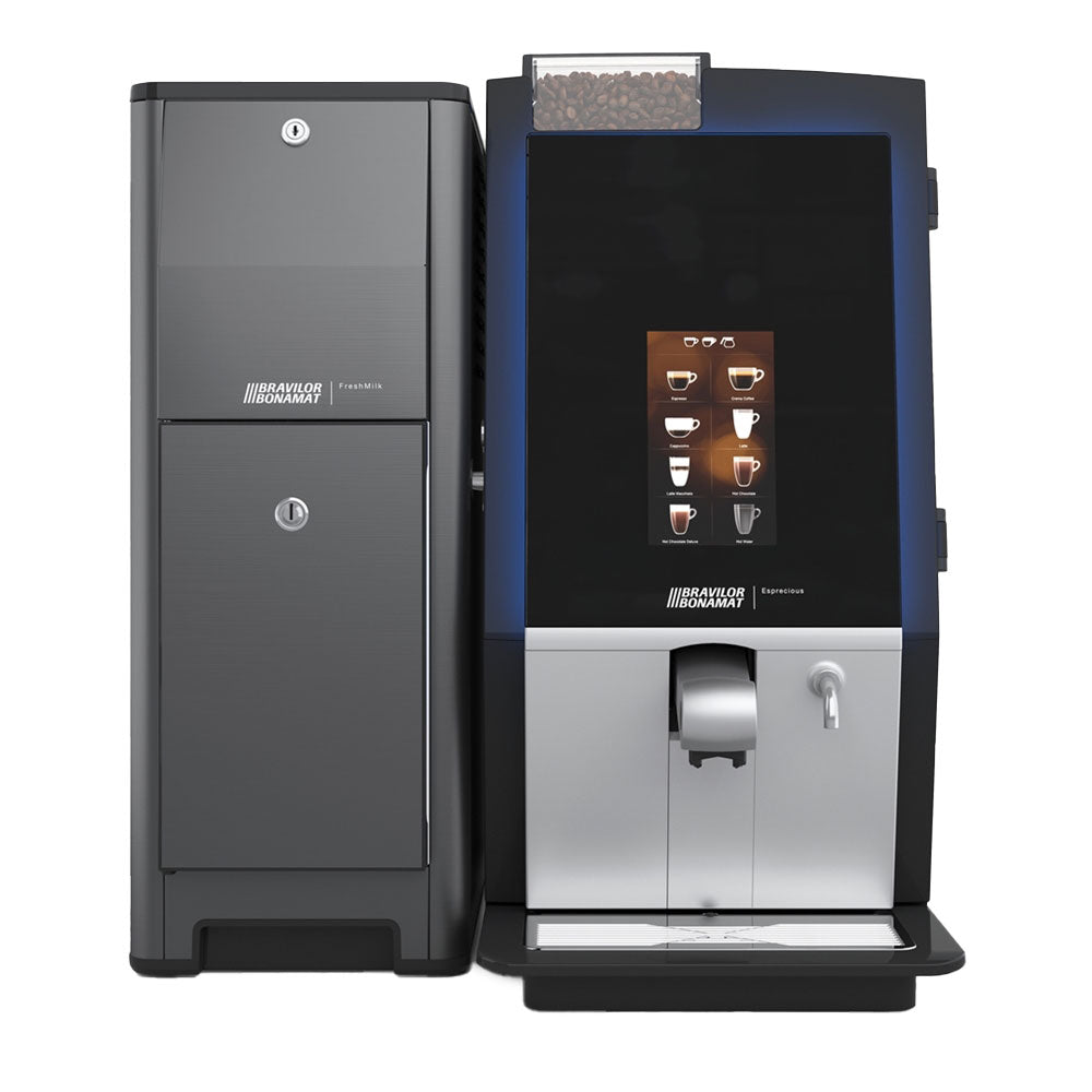 Bravilor Bonomat Esprecious 21L including Fridge (2 grinders) - BeanBurds Intellect Coffee Coffee Machine