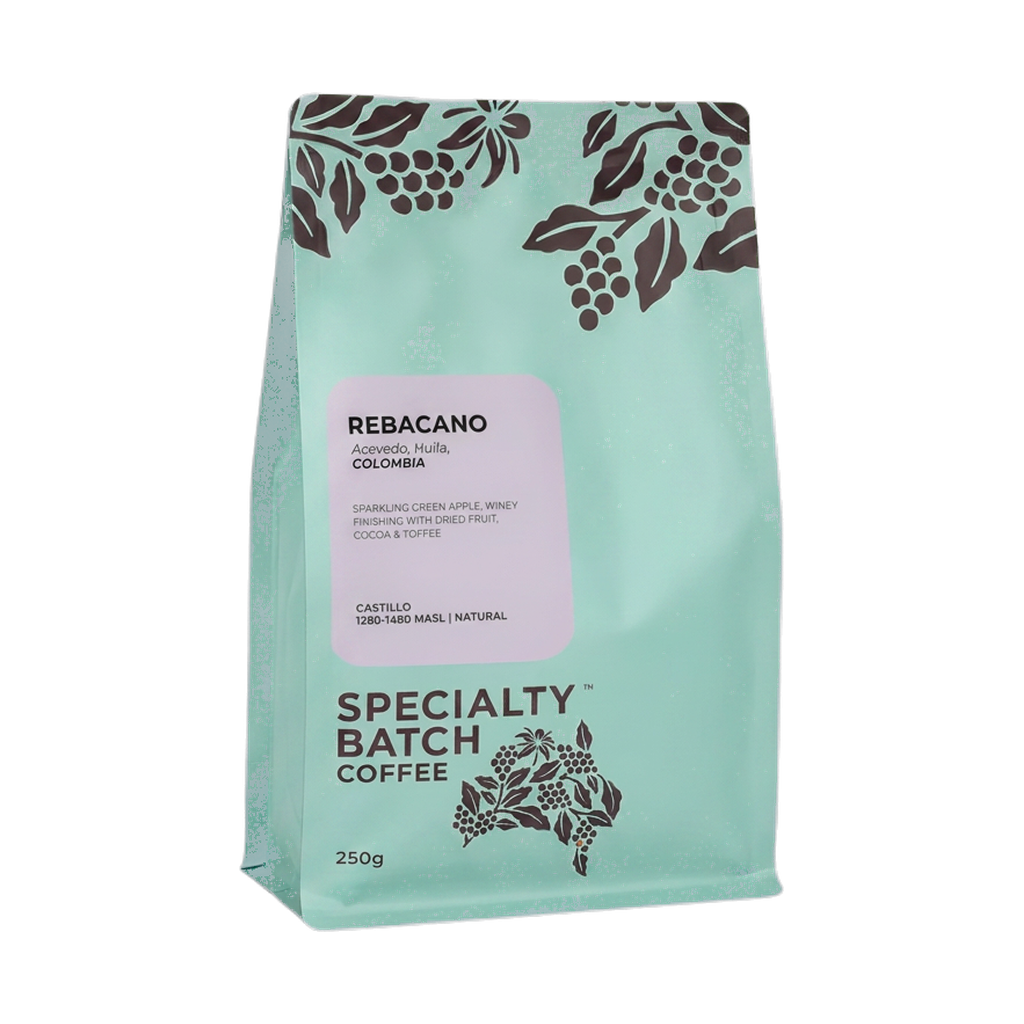 Rebacano — upright transparent coffee hero
