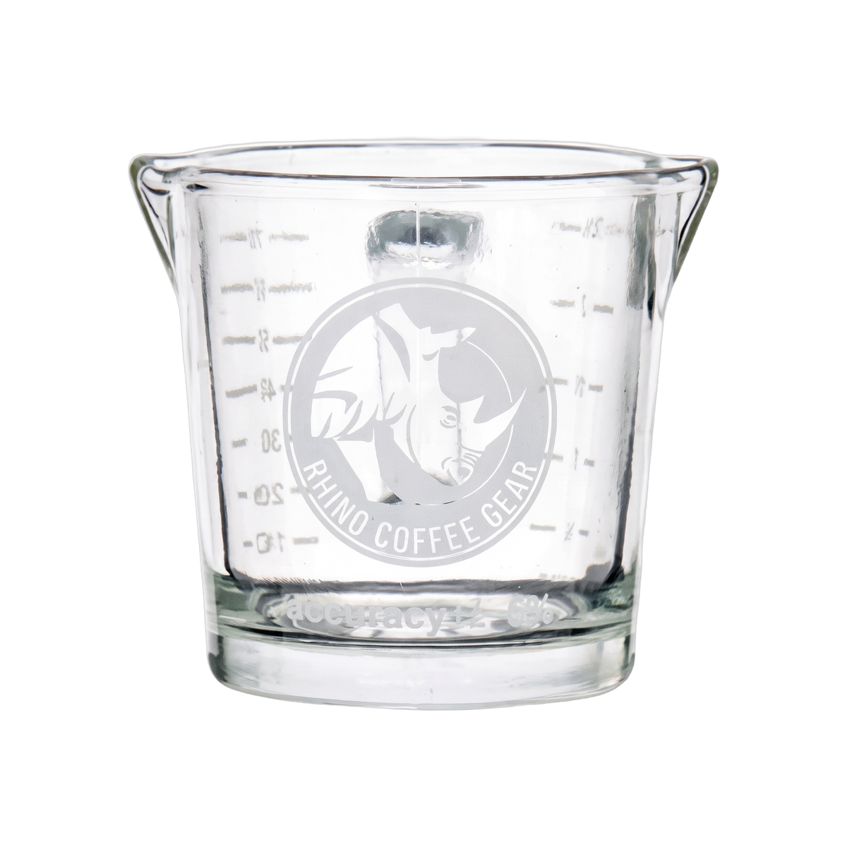 Rhino Double Spout Glass Shot — square product photo with transparent padding