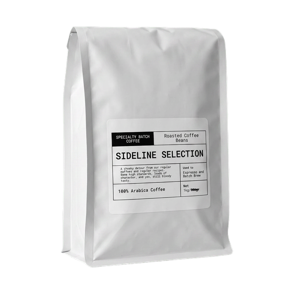 Sideline Selection — upright transparent coffee hero