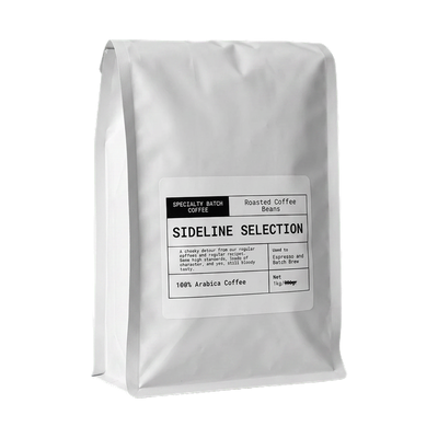 Sideline Selection — upright transparent coffee hero