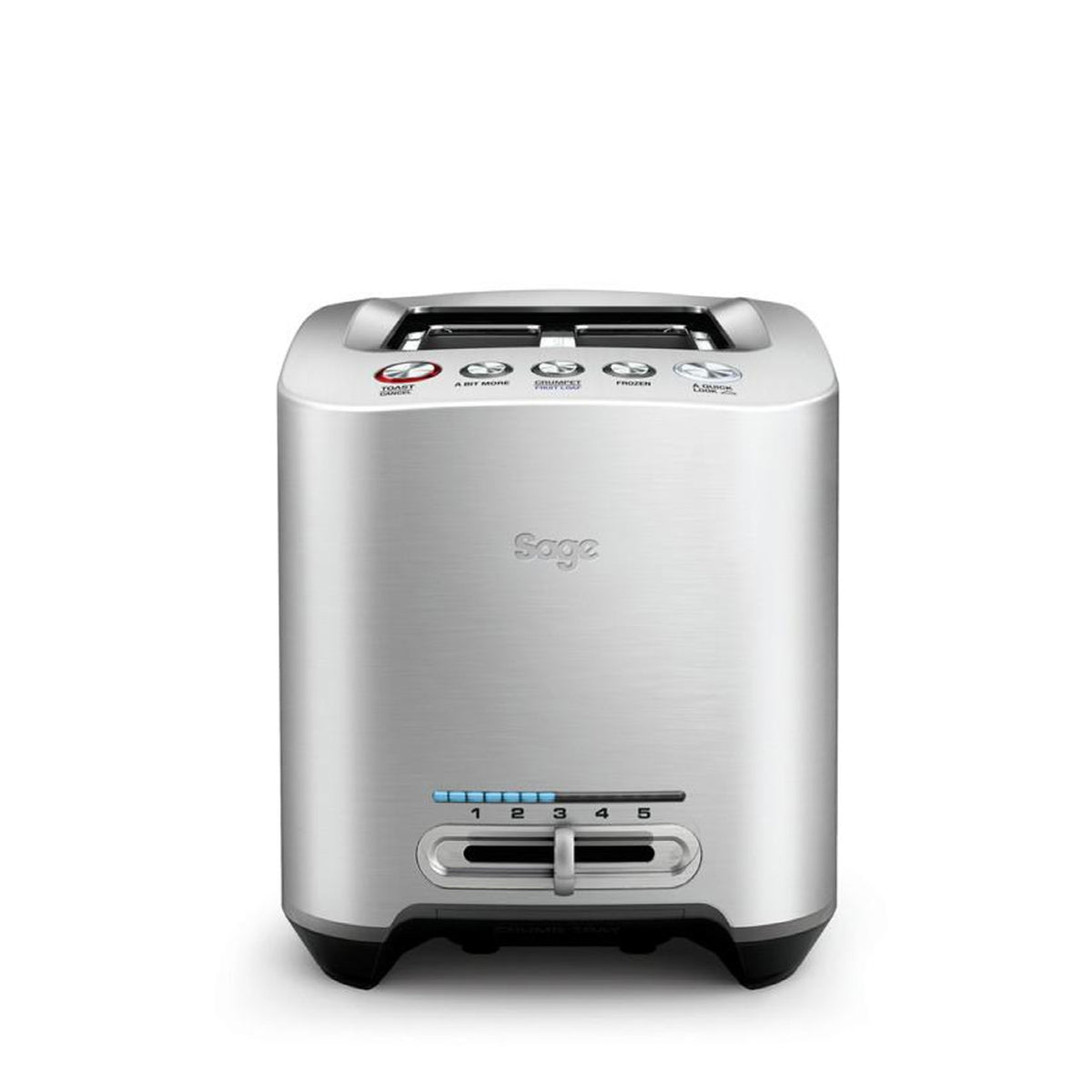 Sage the Smart Toast 2-Slice control panel with the browning slide and LED progress indicator, official front view