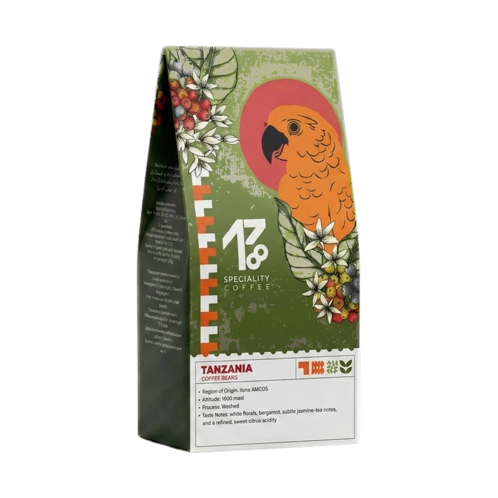 Tanzania Ilona Geisha Washed — upright transparent coffee hero