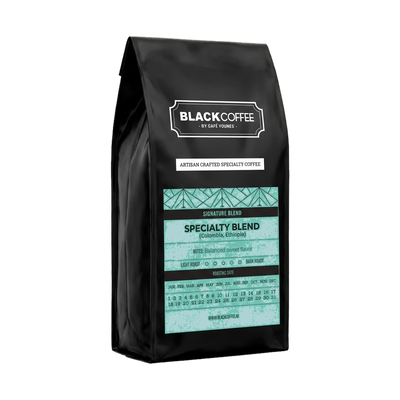 The Specialty Blend — upright transparent coffee hero