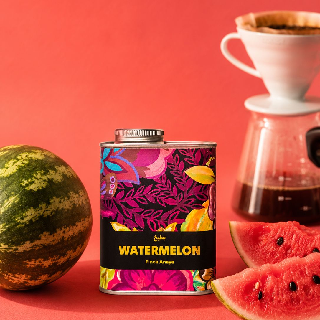 Watermelon co-fermented Colombian coffee by Emirati Coffee Co