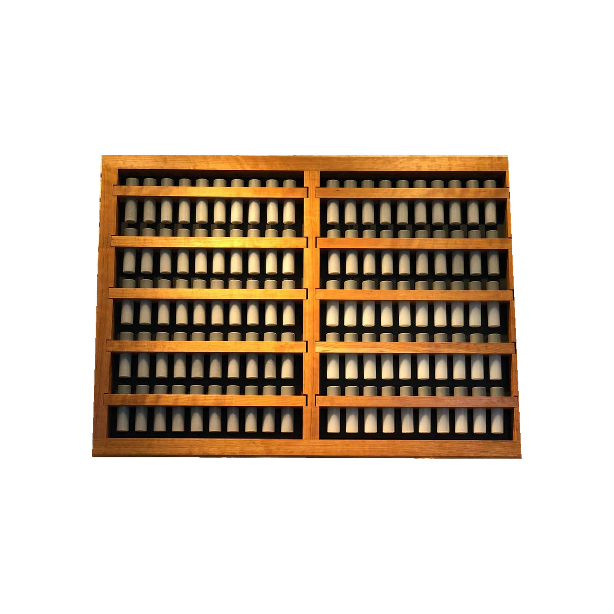 Weber Workshops Bean Cellar Wall Rack in white oak, mounted