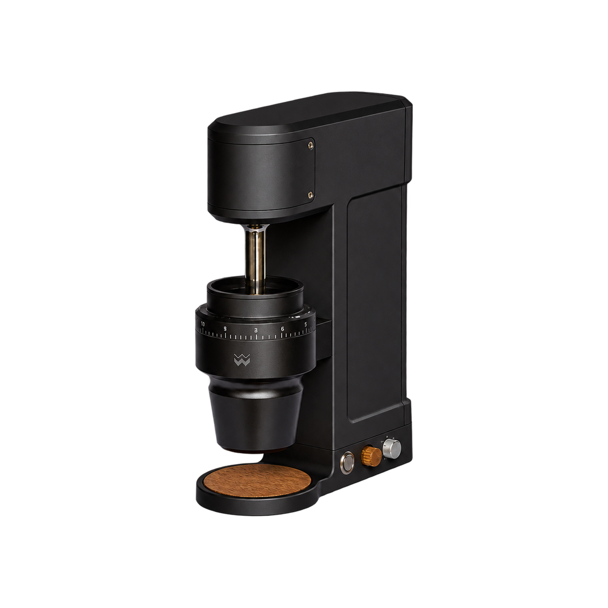 Weber Workshops KEY Mk.I Electric Coffee Grinder — Onyx (Black) — matching product angle on transparent background