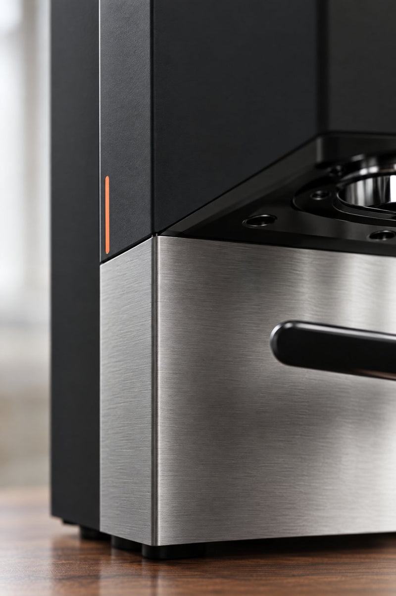 Brushed steel lower body with the Enterprise badge