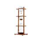 Yama 6-8 Cup Cold Drip Maker Curved Brown Wood Frame — square product photo with transparent padding