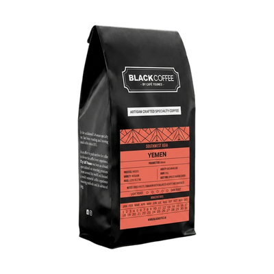 Yemen Haraaz — upright transparent coffee hero