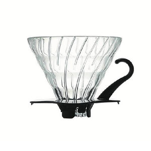 Hario V60 Glass Drip 01 - Black, With Scoop - BeanBurds CoffeeDesk