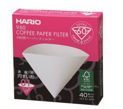 Hario V60-01 Paper Filters - BeanBurds CoffeeDesk 40pcs Coffee Filter