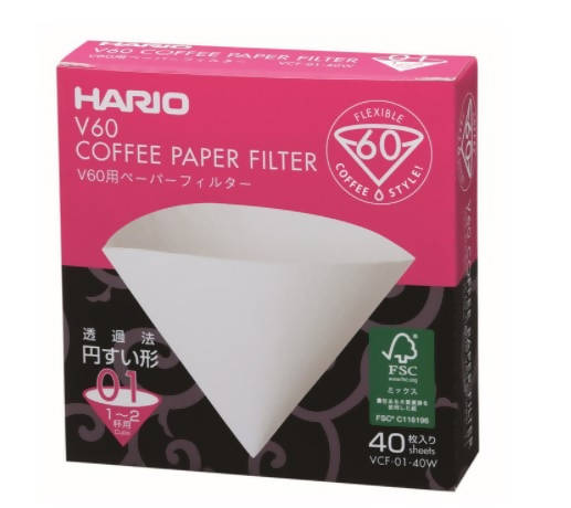Hario V60-01 Paper Filters - BeanBurds CoffeeDesk 40pcs