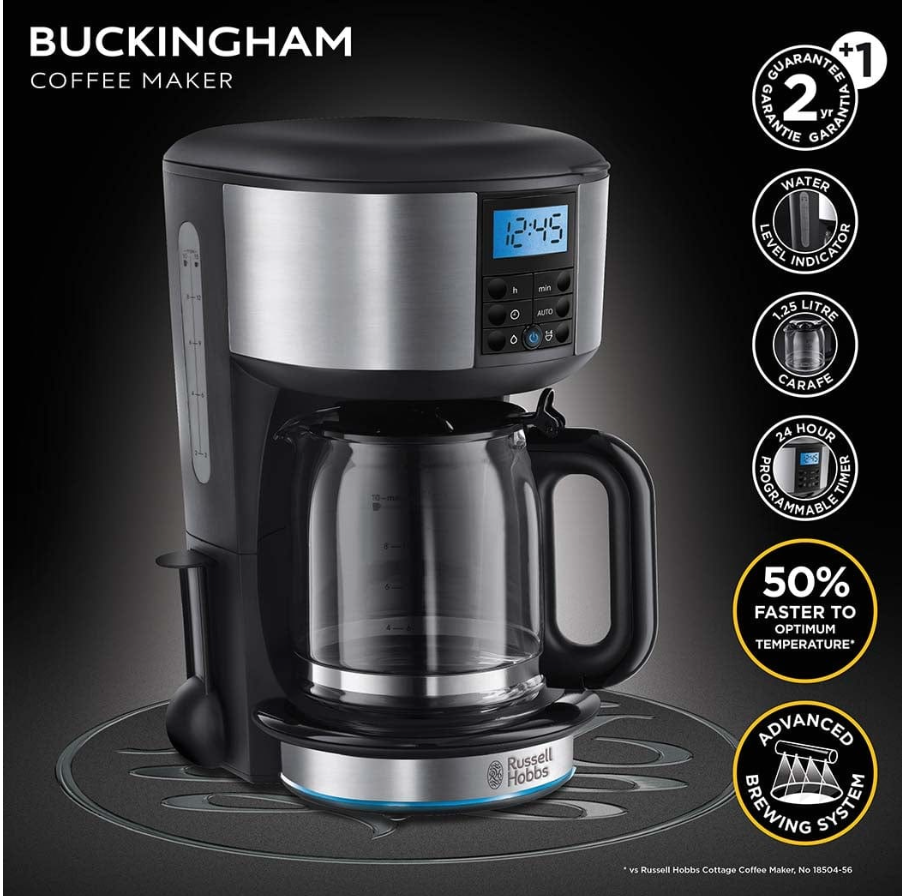 RUSSELL HOBBS BUCKINGHAM COFFEE MAKER - 20680 - BeanBurds Jashanmal Default Title Espresso Machine