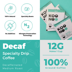 KOONOO Decaf | Medium Roast | 7 x 12g Sachets | Specialty Drip Coffee | Made in UAE - BeanBurds Koonoo