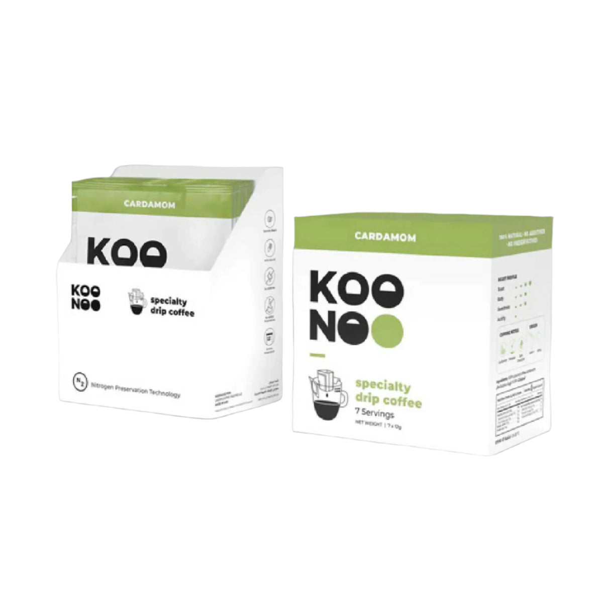 KOONOO Cardamom - BeanBurds Koonoo Box of 7 x 12g Sachets Specialty Coffee Drip Bags