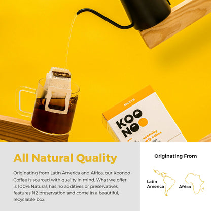 KOONOO Smooth | Medium Roast | 7 x 12g Sachets | Specialty Drip Coffee | Made in UAE - BeanBurds Koonoo Default Title Specialty Coffee Drip Bags