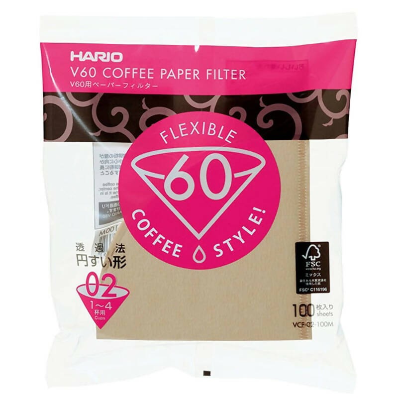 Hario Brown Paper Filters - V60-02 - 100pcs - BeanBurds CoffeeDesk Filter