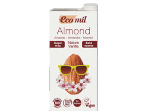 Ecomil Almond Milk Sugar Free Vanilla (1L) - BeanBurds Organic Foods and Cafe Organic Milk