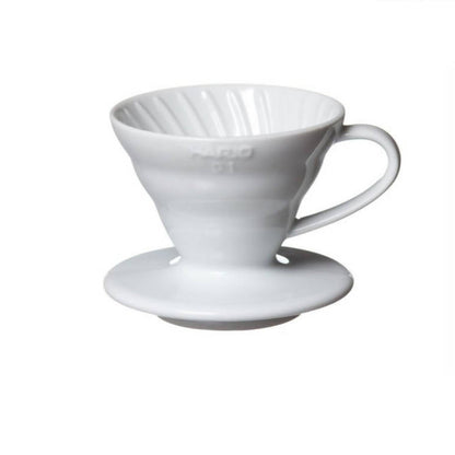 Hario V60 Ceramic Coffee Dripper - White - BeanBurds CoffeeDesk V60 - 01 Dripper