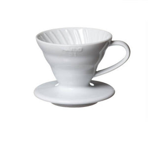 Hario V60 Ceramic Coffee Dripper - White - BeanBurds CoffeeDesk V60 - 01