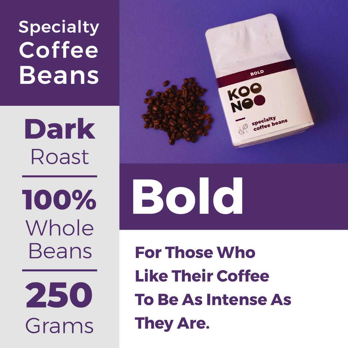 KOONOO Bold Beans - BeanBurds Koonoo 250g (10- 12 Cups) / Whole Bean Coffee Beans