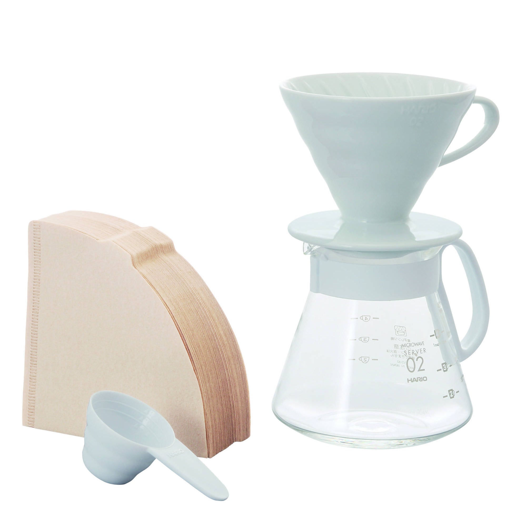 Hario V60 - 01 Ceramic Pot Set - Red - BeanBurds CoffeeDesk Red Brewing Kit